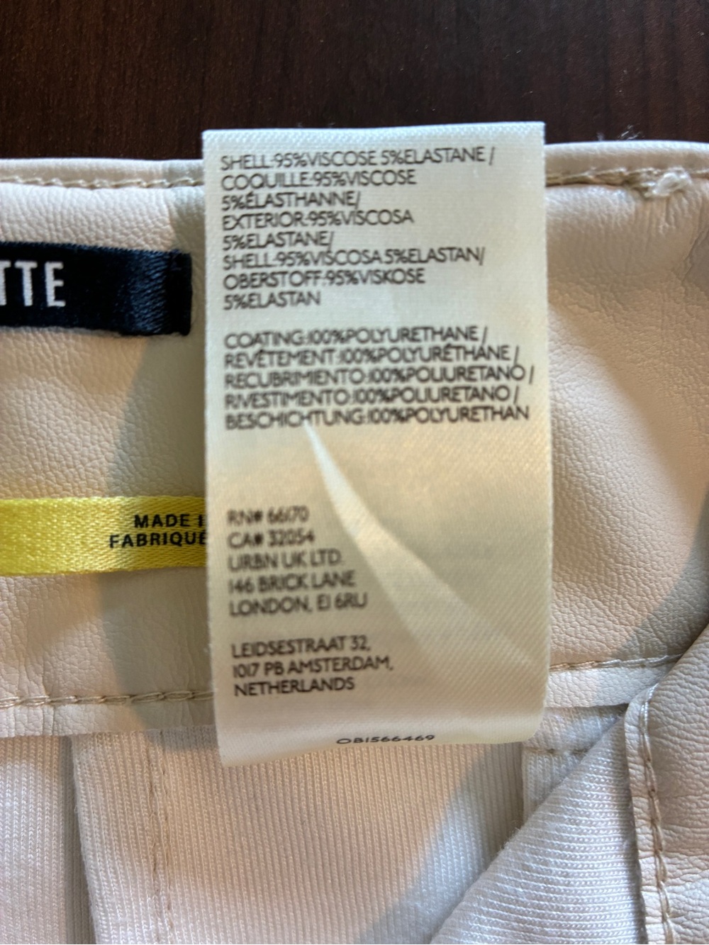 Maeve Colette Faux-Leather High-Rise Wide-Leg Cropped Pants in Cream size 28 - Picture 9 of 9